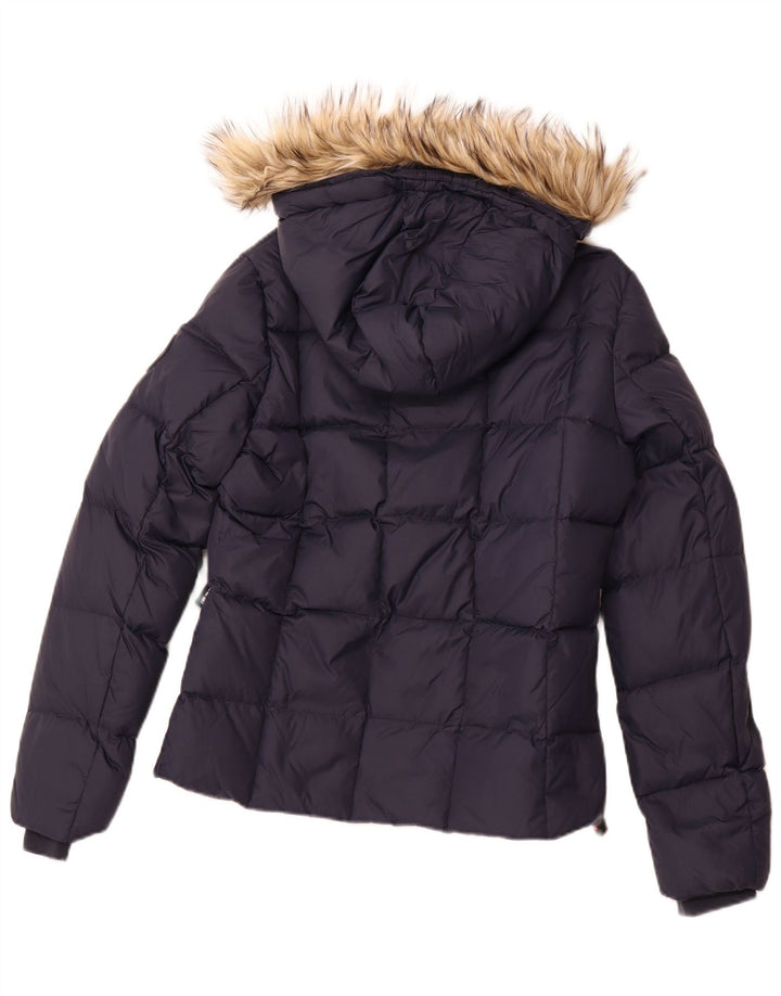 SUPERDRY Chaqueta acolchada con capucha para mujer UK 40 Mediana Azul marino Nylon