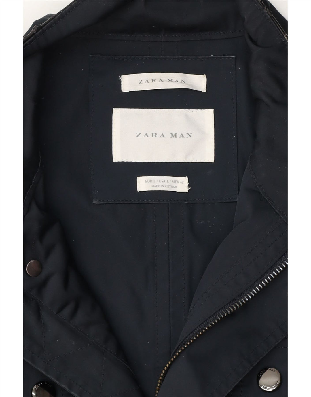 ZARA Chaqueta utilitaria para hombre UK 40 Large Azul marino