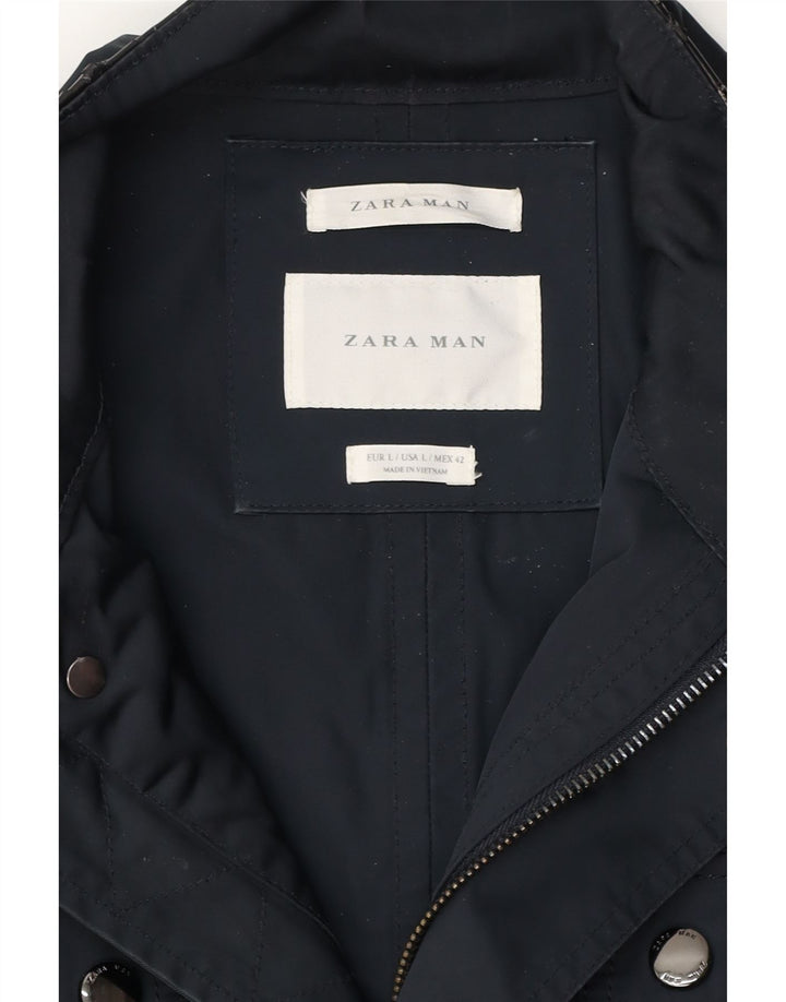 ZARA Chaqueta utilitaria para hombre UK 40 Large Azul marino