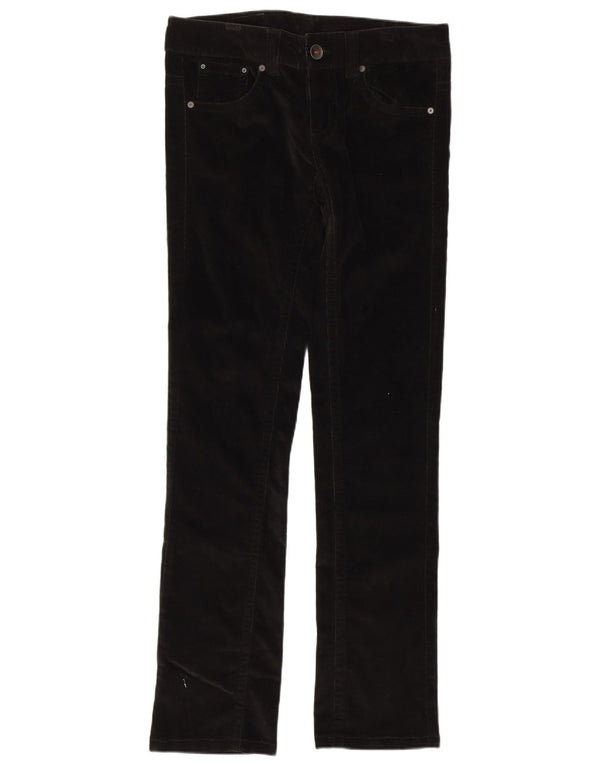 BENETTON Pantalones de pana ajustados para mujer IT 42 Medium W32 L32 Algodón negro