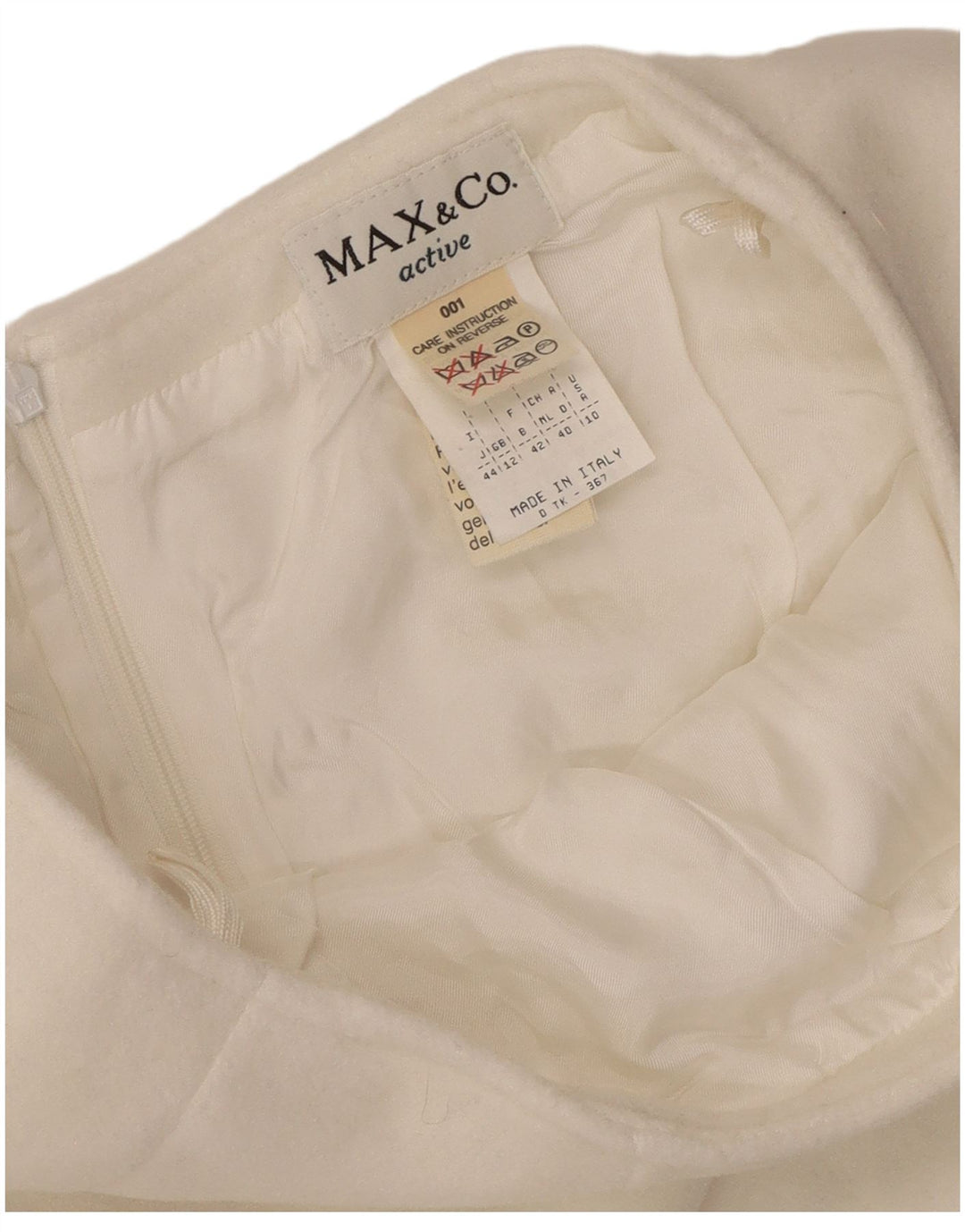 Max & Co. Minifalda para mujer UK 12 Medium W26 Poliéster blanco