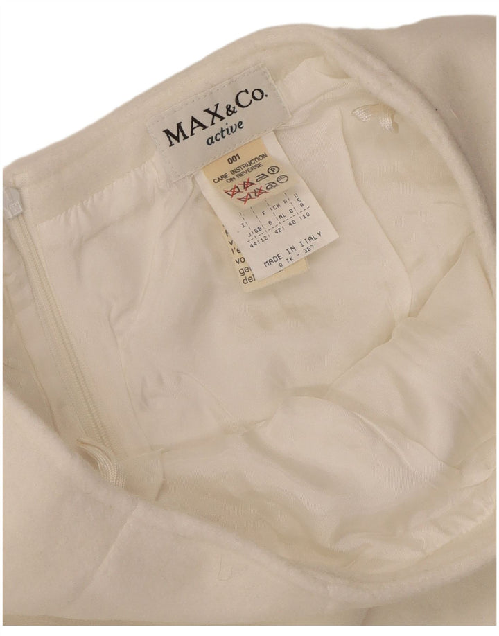Max & Co. Minifalda para mujer UK 12 Medium W26 Poliéster blanco