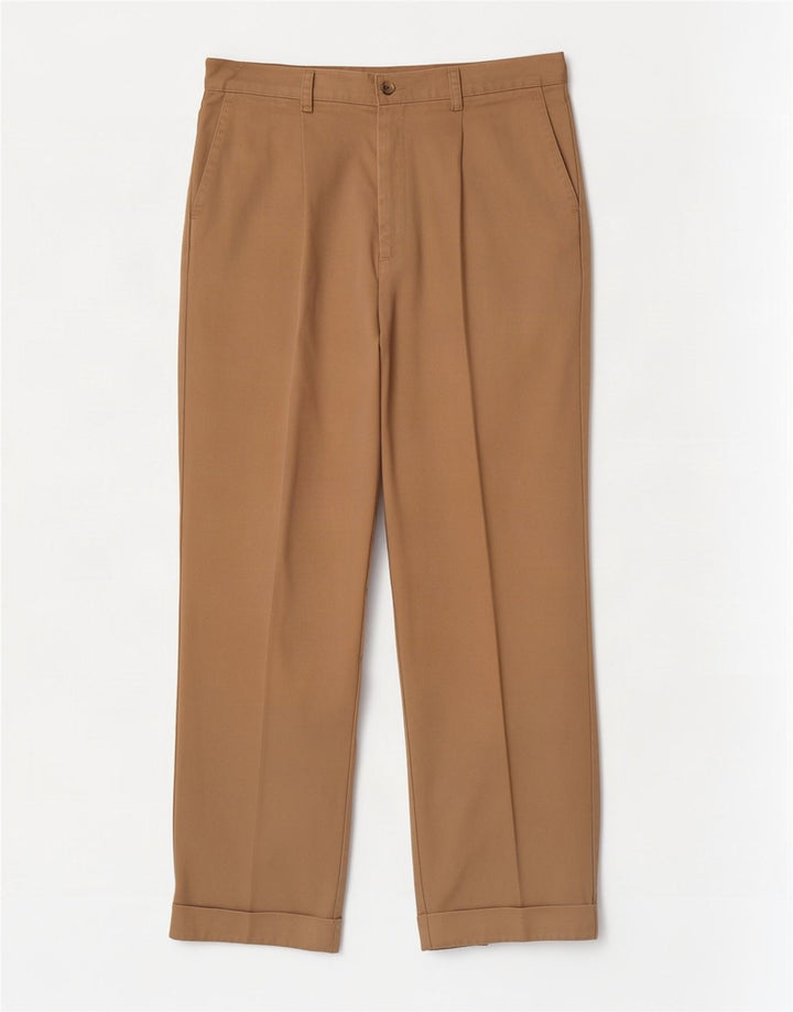 Dockers Pantalón chino con pinzas color caqui para hombre W34 L30 Beige