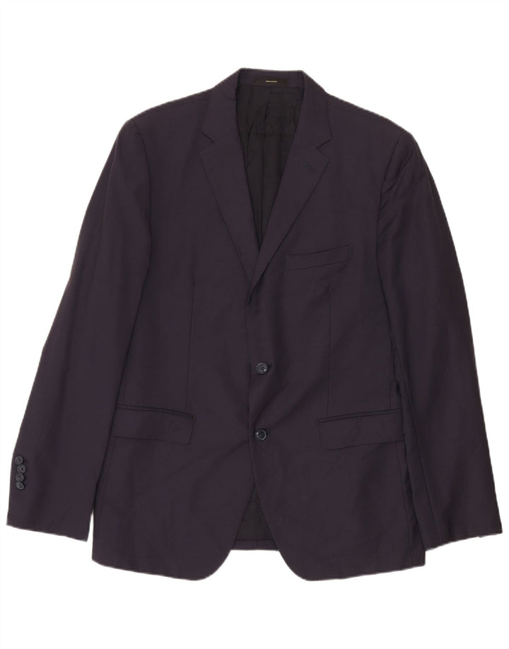 Massimo Dutti Chaqueta Blazer De 2 Botones Para Hombre EU 52 Large Lana Azul Marino