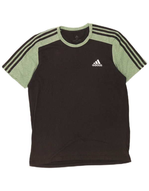 Adidas Hombre Camiseta Gráfica Top Medium Negro Colorblock Algodón