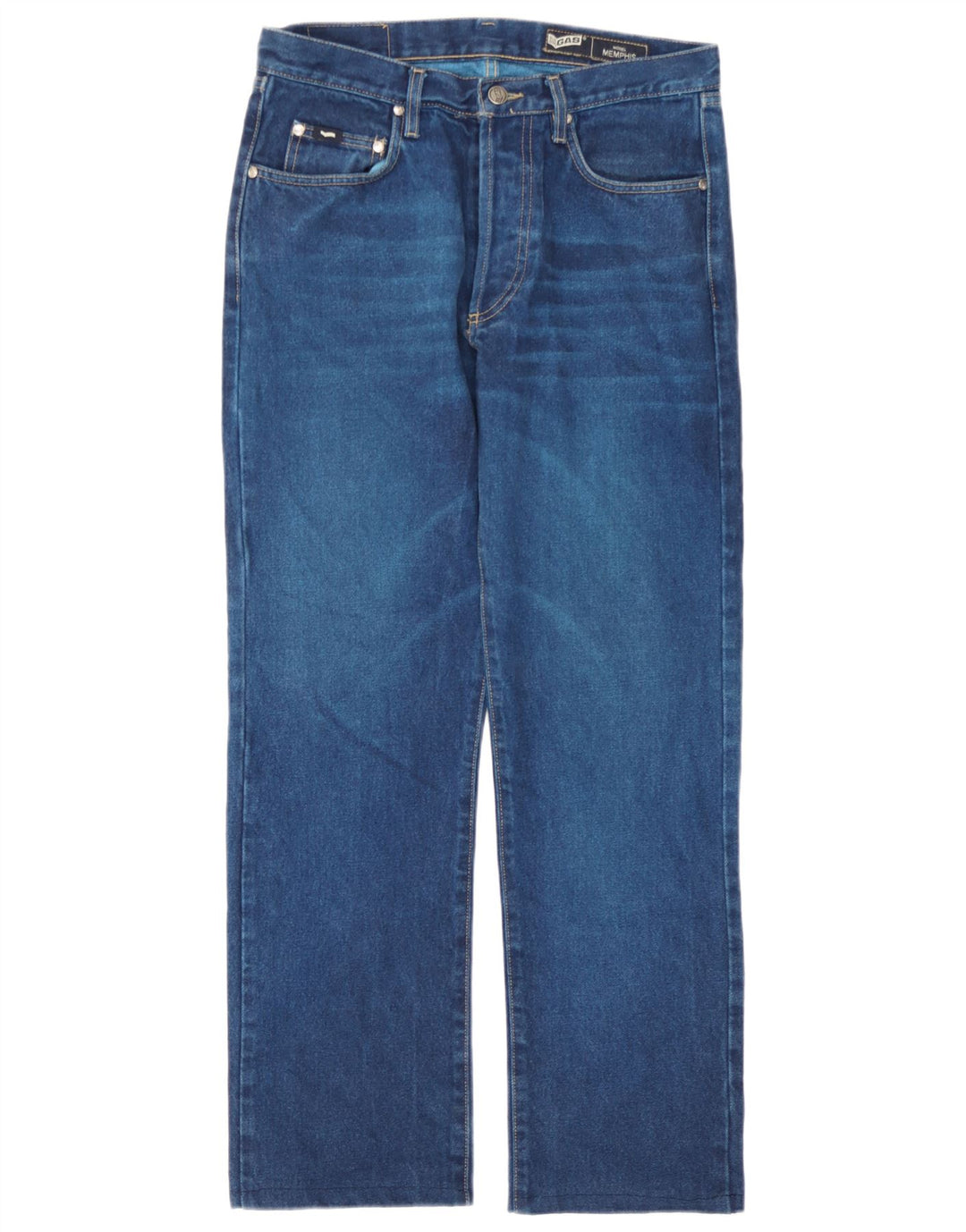Vaqueros rectos para hombre Gas W32 L28 Algodón azul