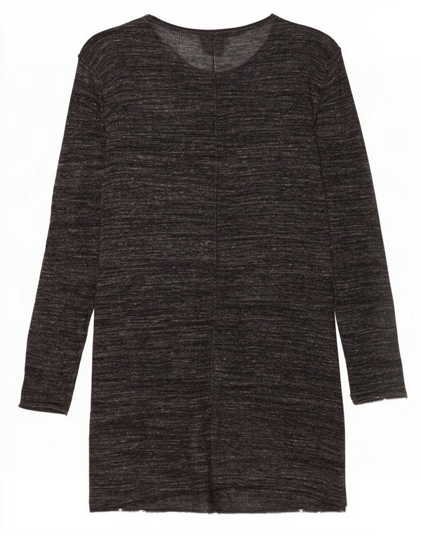 Zara Suéter Largo con Cuello Redondo para Mujer UK 10 Pequeño Gris Moteado