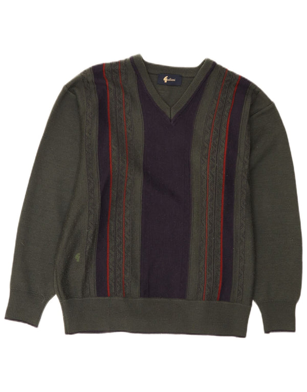 Gabicci Jersey Con Cuello En V De Lana Color Block Medium Caqui Hombre