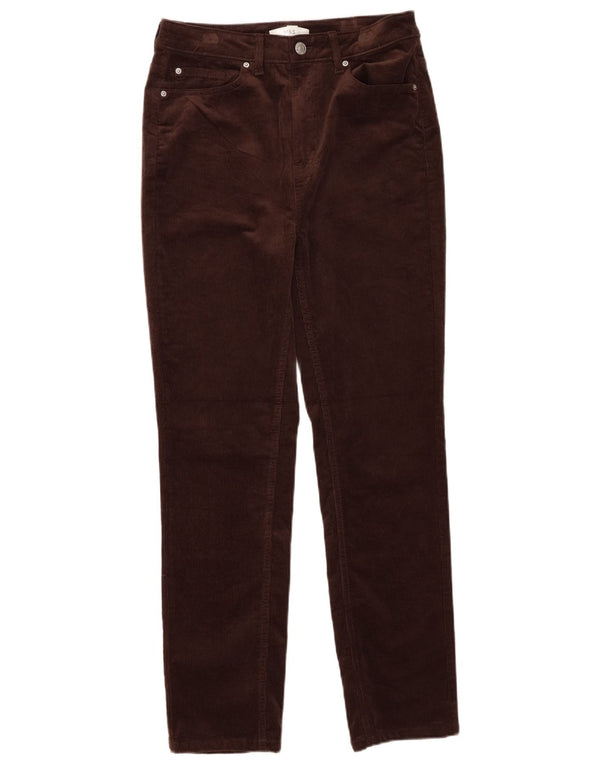 Marks & Spencer Womens Slim Corduroy Trousers UK 10 Small W30 L29 Brown