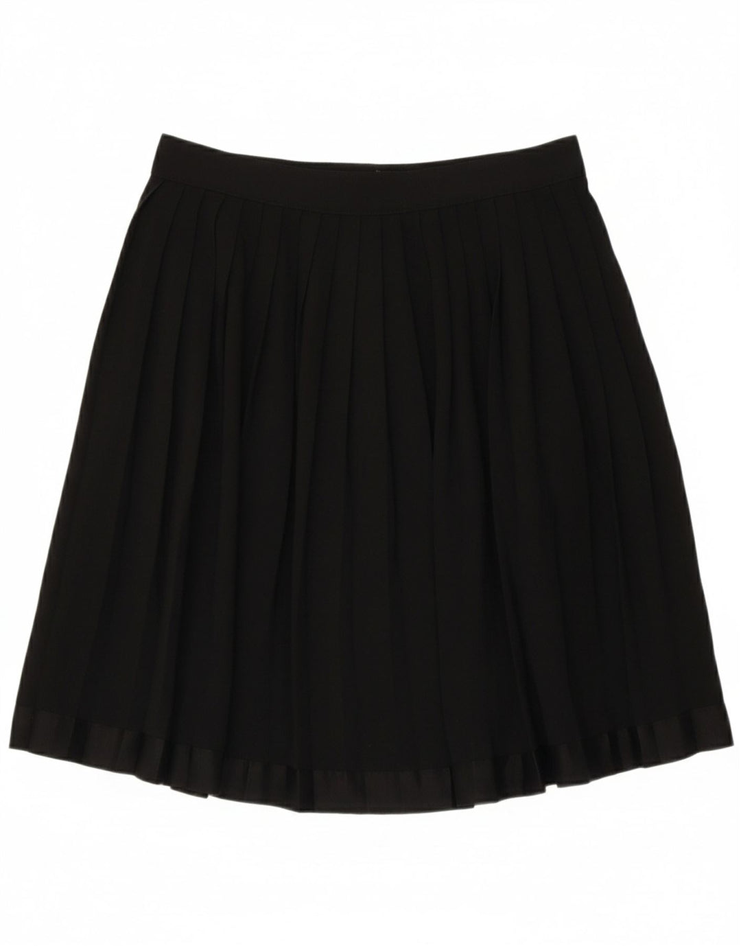 VINTAGE Womens Pleated Skirt IT 44 Medium W28 Black Acetate