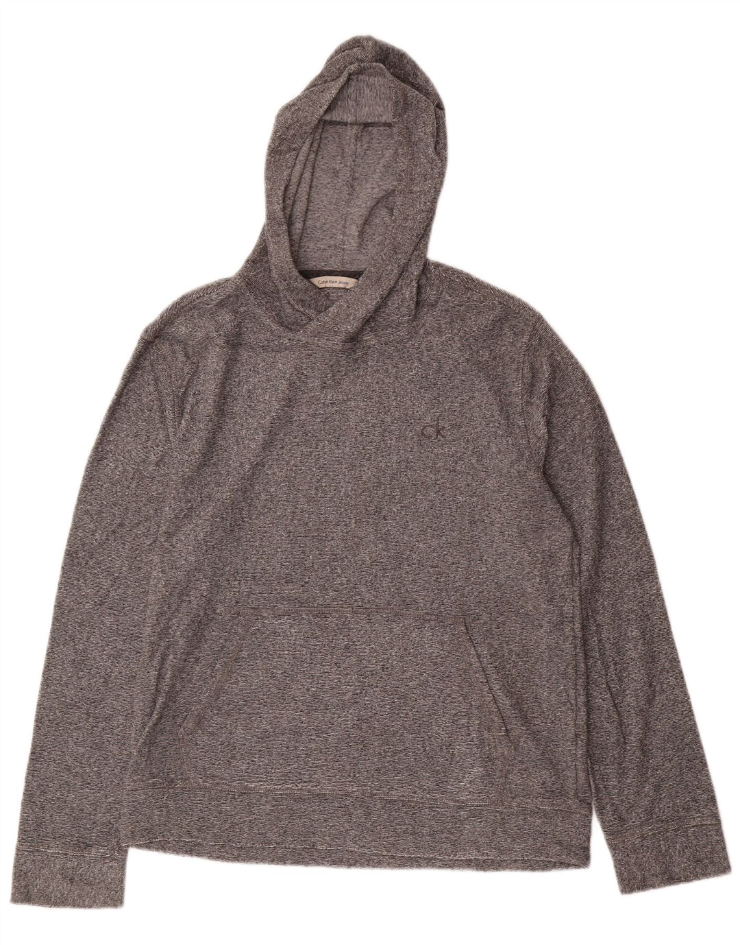 CALVIN KLEIN JEANS Jersey con capucha para mujer UK 40 Algodón moteado gris medio