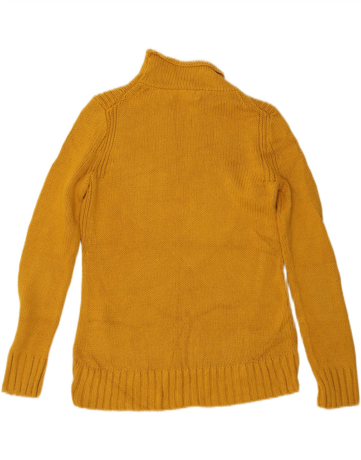 J. CREW Suéter tipo jersey con cuello alto para mujer UK 10 Small Yellow Cotton