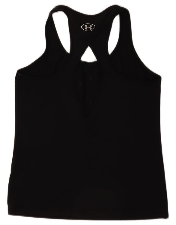 Under Armour Camiseta sin mangas con gráfico de corte holgado para mujer, talla mediana, deportiva negra