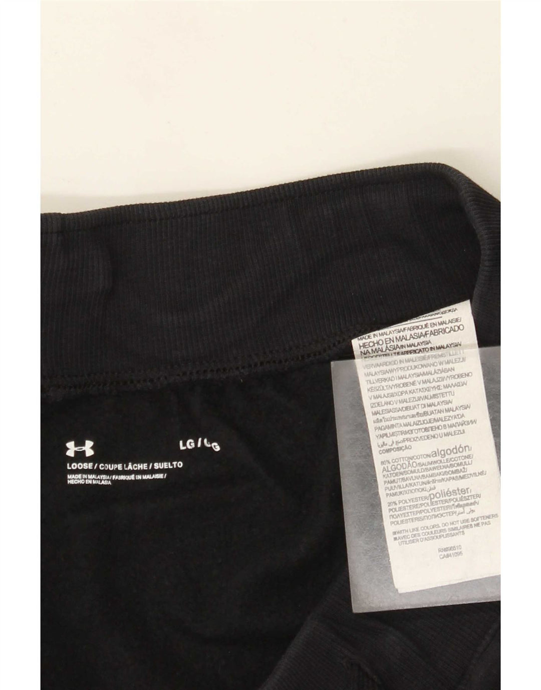 Under Armour Pantalones cortos deportivos para hombre de algodón negro grande
