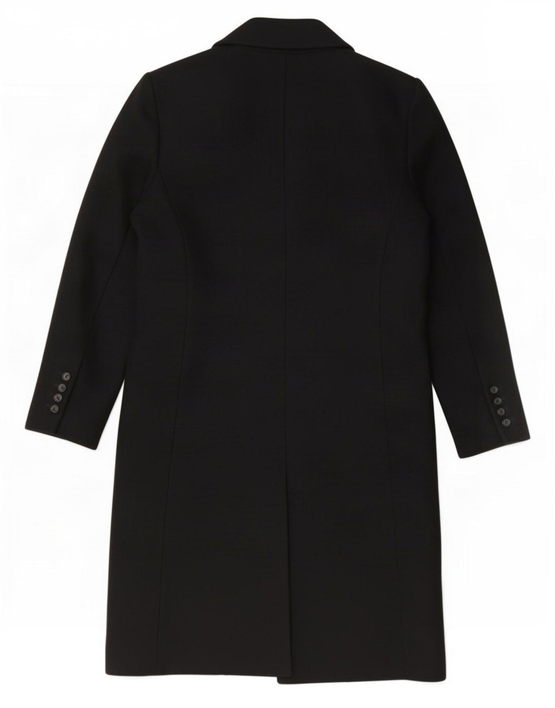 Zara Mujer Abrigo Cruzado UK 44 Medio Poliéster Negro
