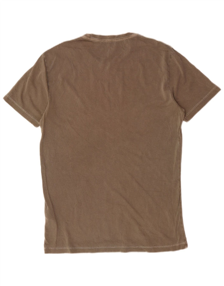 All Saints - Camiseta de corte regular para hombre, talla pequeña, algodón marrón