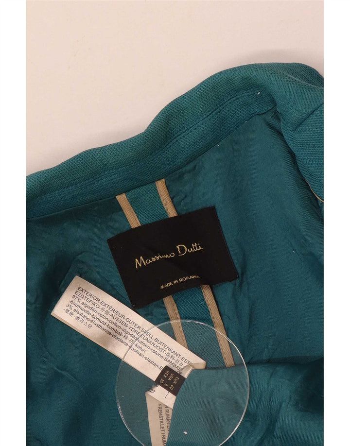 Chaqueta Blazer 1 Botón Massimo Dutti Mujer EU 40 Algodón Azul Medio