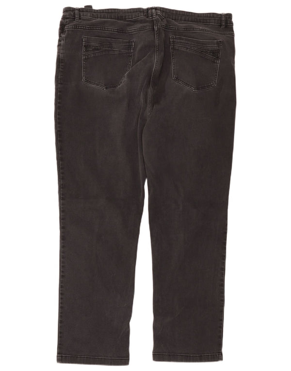 Marks & Spencer Vaqueros rectos para mujer UK 24 4XL W40 L28 Algodón negro