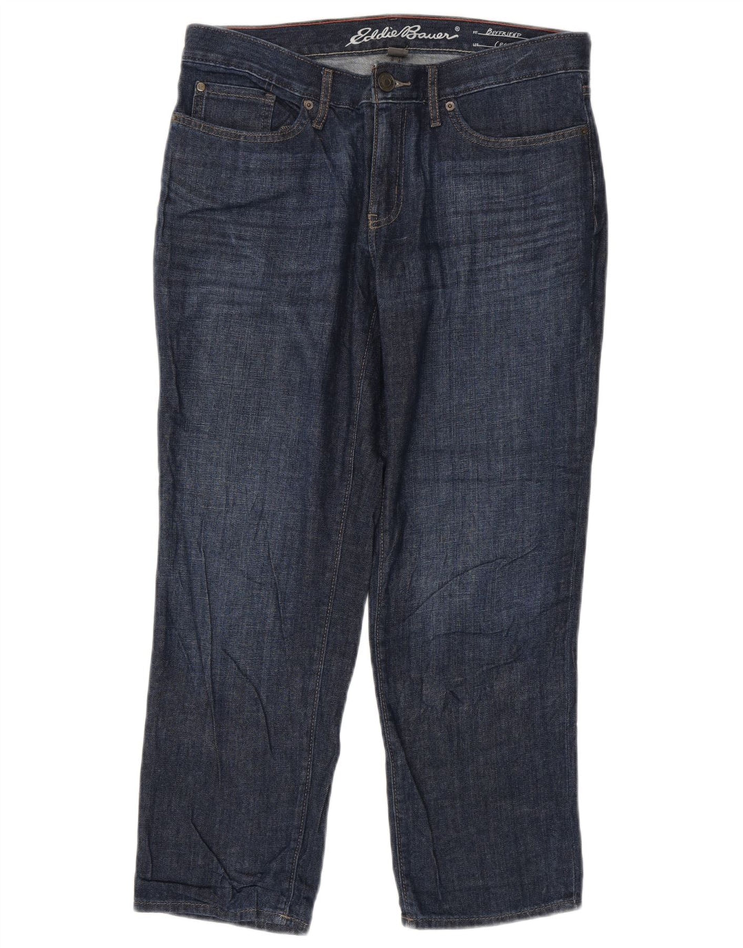 Eddie Bauer Vaqueros recortados estilo novio para mujer US 6 Medium W32 L26 Azul marino