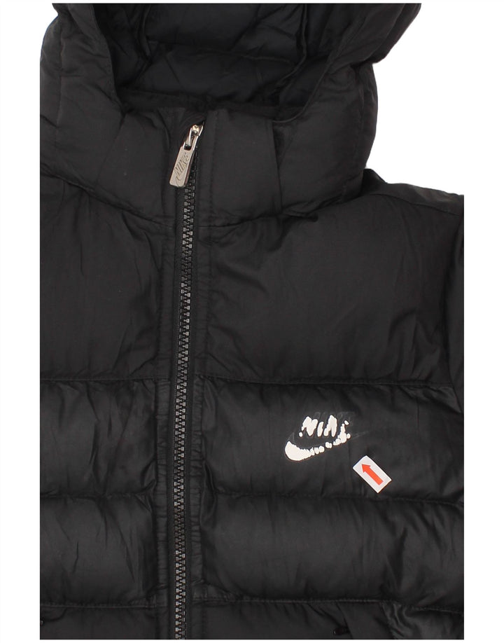 NIKE Chaqueta acolchada con capucha para niño 5-6 años Mediana Negro Poliéster