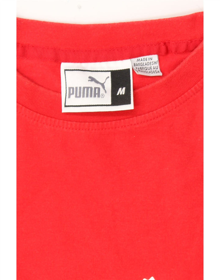 PUMA Camiseta sin mangas con gráfico para hombre, color rojo medio