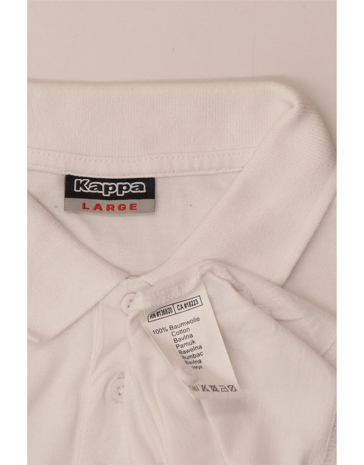 Kappa Polo Hombre Grande Blanco Algodón