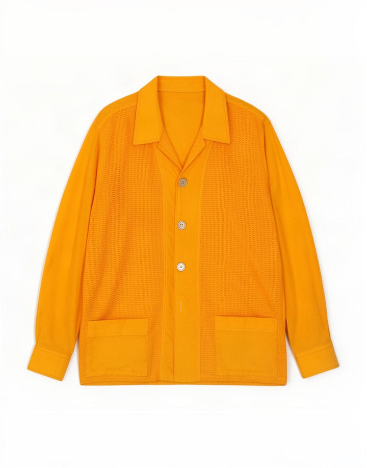 Camisa Vintage Hombre Talla 38 15 Amarillo Medio