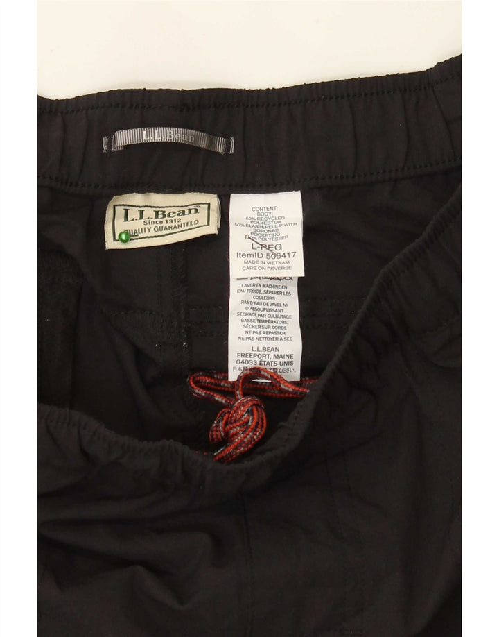 L.L.Bean Pantalón de Chándal para Hombre Grande Negro Poliéster