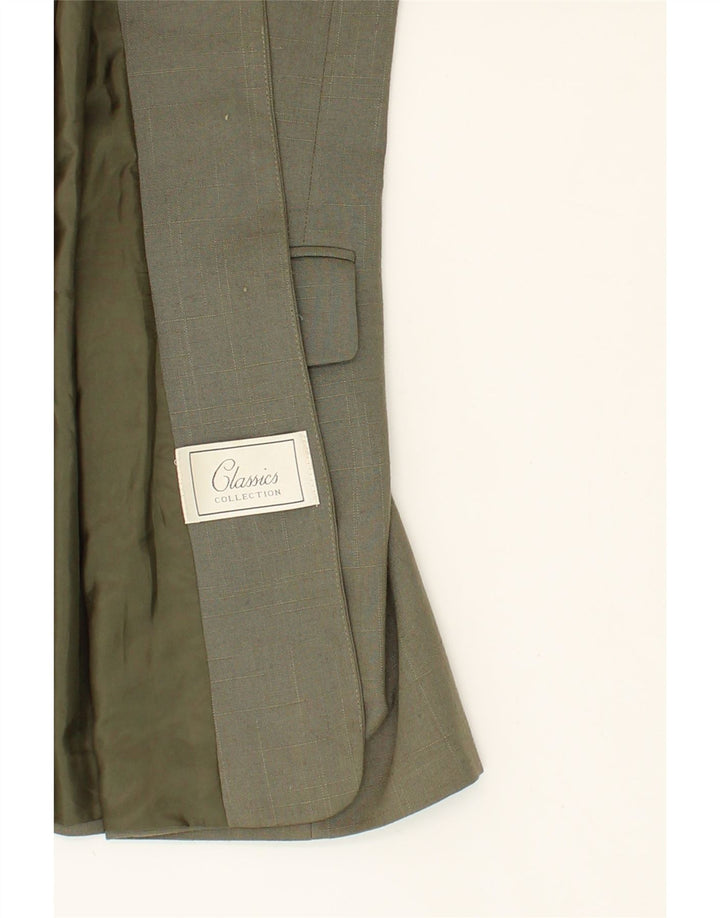 CLASSICS Womens Longline 3 Button Blazer Jacket UK 14 Medium Khaki Vintage Classics and Second-Hand Classics from Messina Hembry 