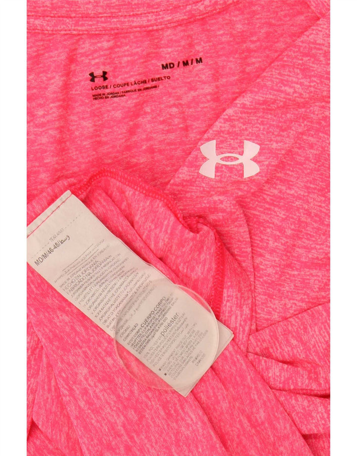 Under Armour Camiseta gráfica para mujer Top UK 12 Poliéster moteado rosa medio