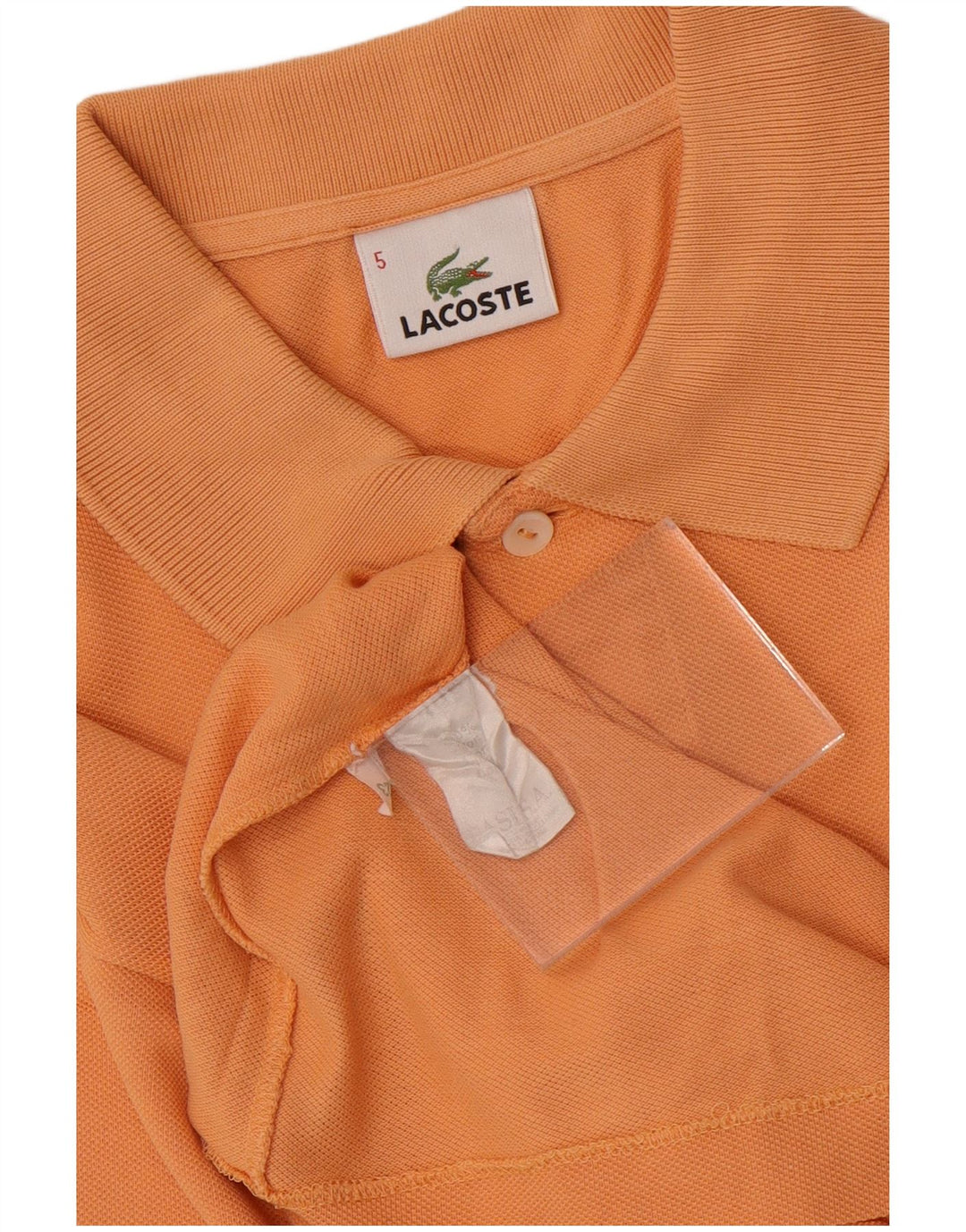 Polo Lacoste para hombre talla 5 grande algodón naranja