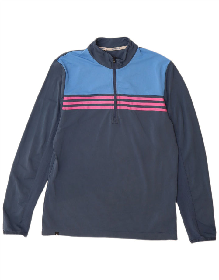 Adidas Mens Climacool Jersey Chándal Top Pequeño Azul Marino Colorblock