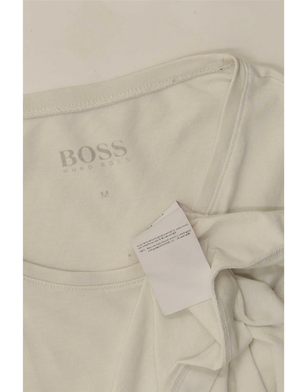 Camiseta Hugo Boss Hombre Top Medium Blanco Algodón
