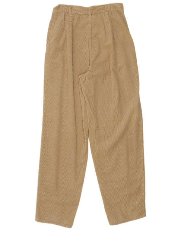 Benetton Pantalón De Pana De Talle Alto IT 44 Medium W28 L30 Beige
