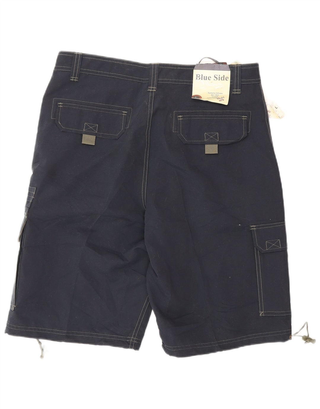 Pantalones cortos cargo para hombre Blue Side poliéster grande W34 azul marino