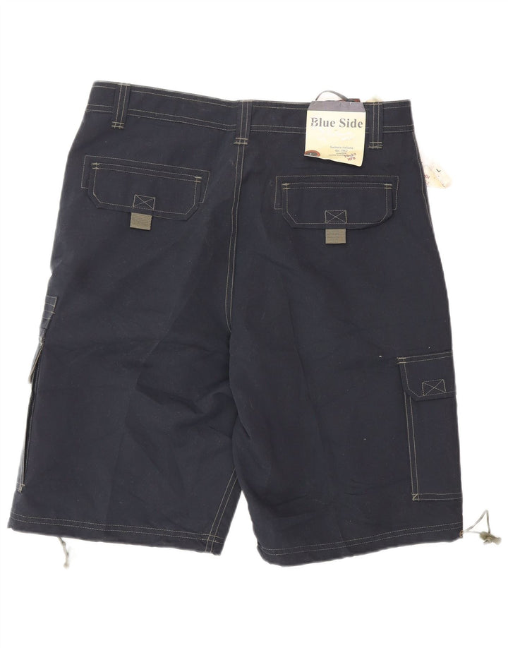 Pantalones cortos cargo para hombre Blue Side poliéster grande W34 azul marino