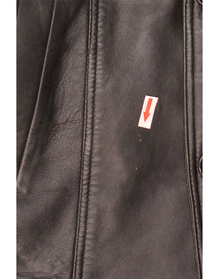 MDM Chaqueta de cuero para hombre UK 38 Medium Black Leather