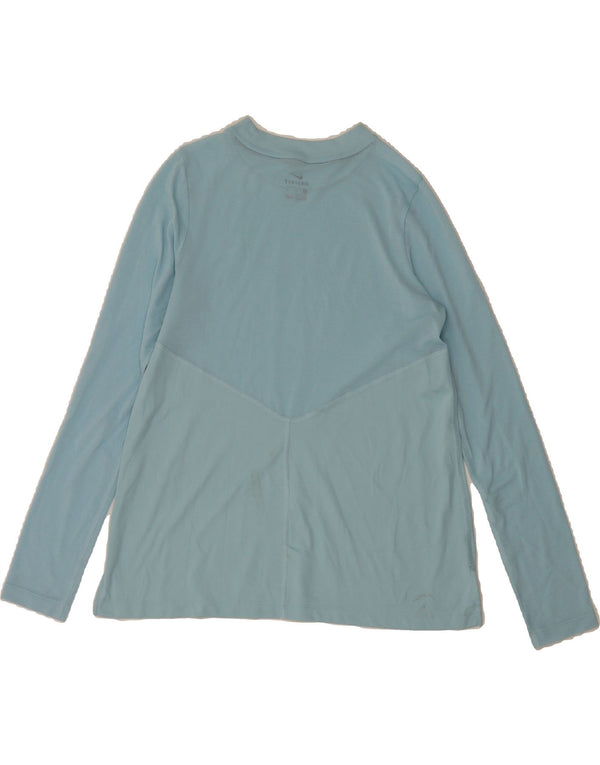 NIKE Womens Dri Fit Top Long Sleeve UK 10 Small Blue