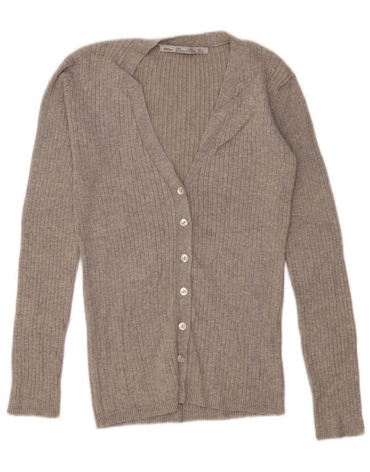 Zara Mujer Cárdigan Suéter UK 44 Grande Gris