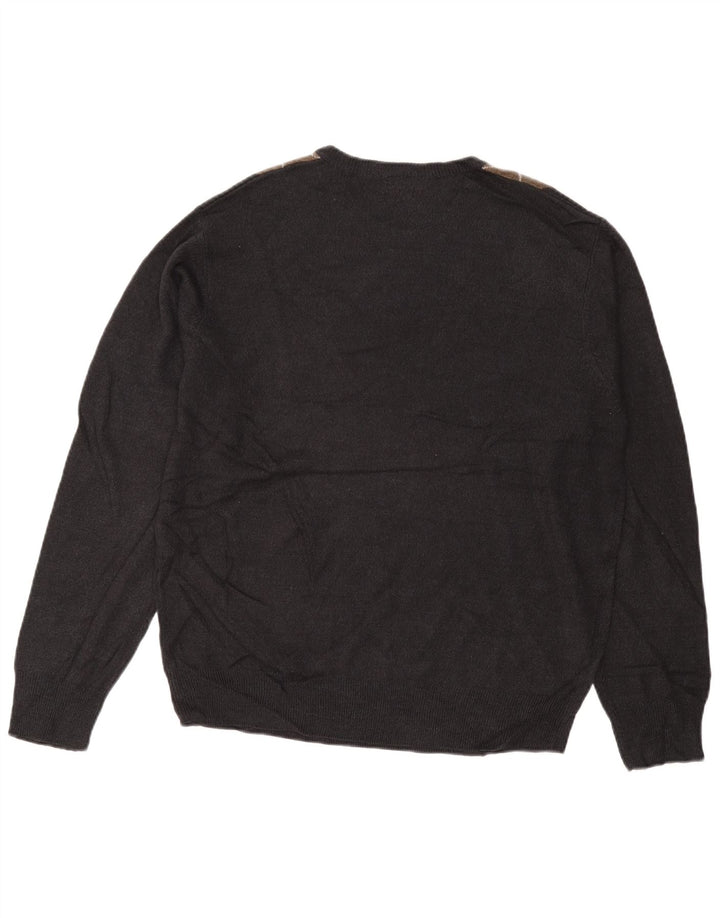 DOCKERS Suéter De Cuello Redondo Para Hombre Grande Gris Argyle/Diamante Acrílico