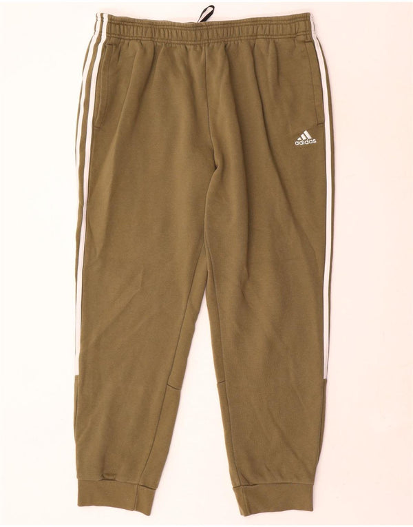Adidas Hombre Pantalones De Chándal Joggers XL Caqui Algodón
