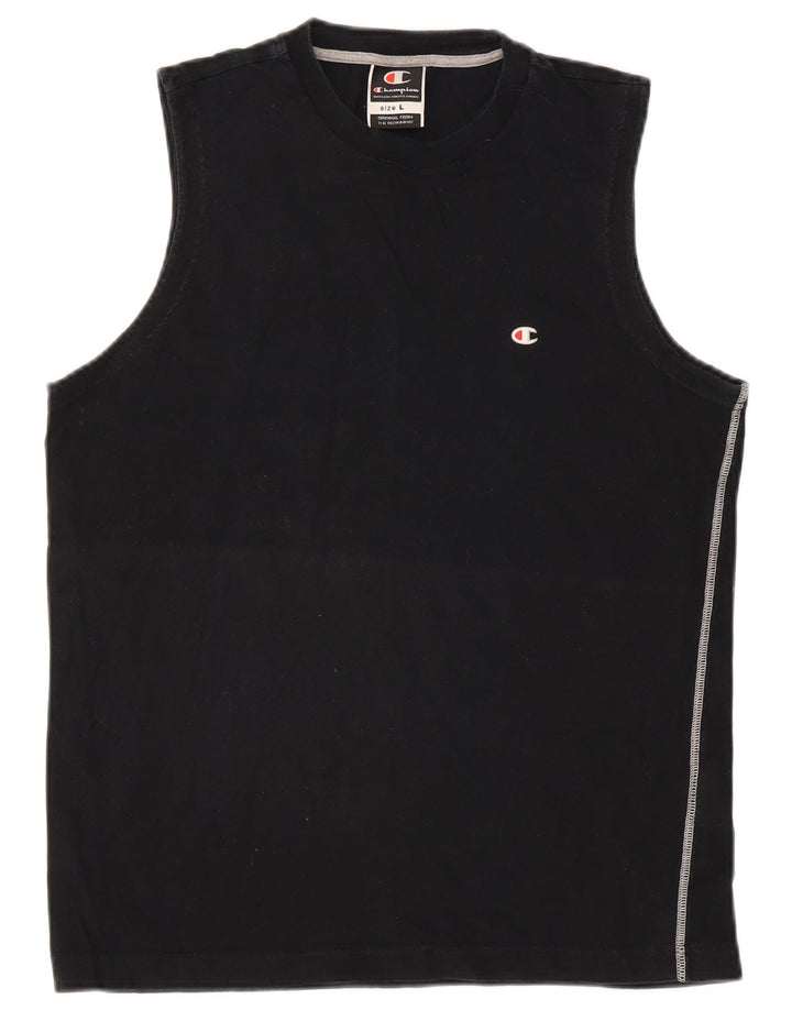 Champion Chaleco Para Hombre Top Grande De Algodón Negro