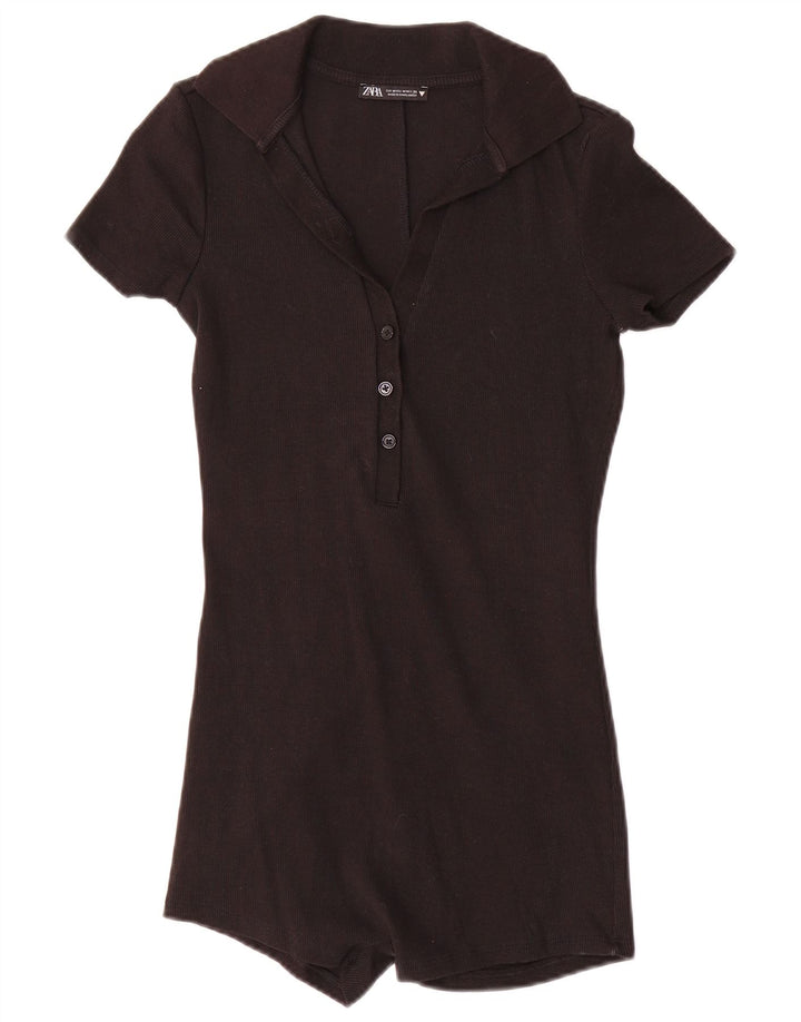Zara Mujer Mono Corto Reino Unido 12 Mediano Negro