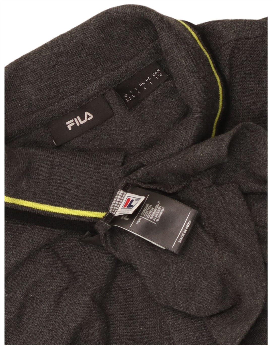 Fila Polo para hombre de algodón gris grande