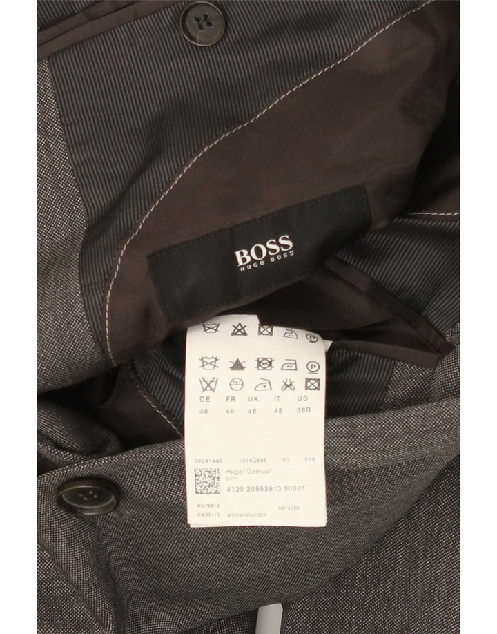 Hugo Boss Chaqueta tipo blazer de 2 botones para hombre EU 48 Lana virgen gris medio