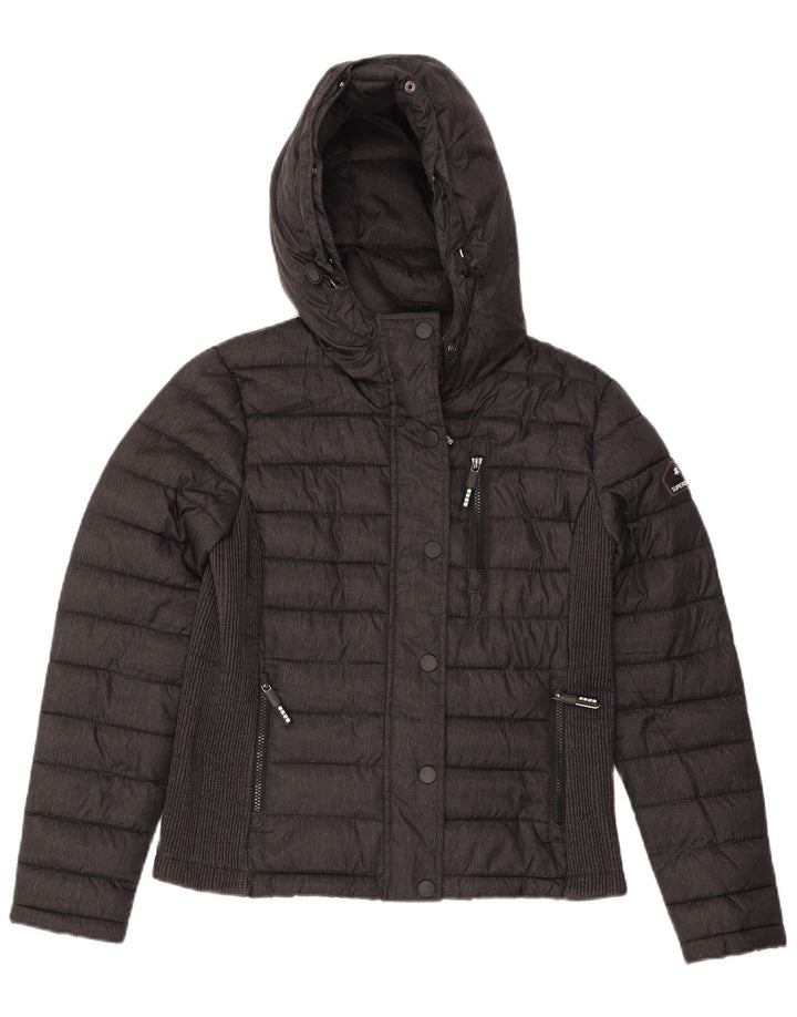 Superdry Chaqueta Acolchada Con Capucha Niñas 15-16 Años Grande Gris Poliéster