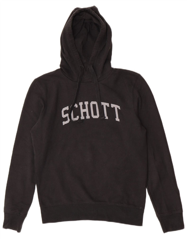 Schott Hombre Sudadera Con Capucha Gráfica Jersey Pequeño De Algodón Negro