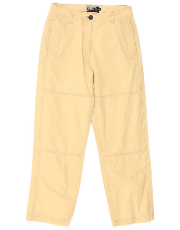 Vintage mujer cintura alta chino pantalones IT 44 Medio W30 L28 Amarillo
