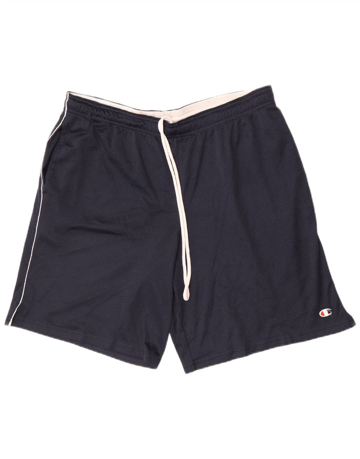 Champion - Pantalones cortos deportivos para hombre, talla grande, azul marino