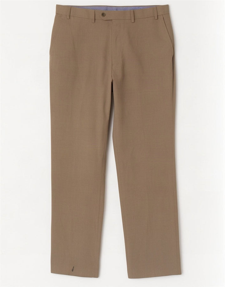 Marks & Spencer Pantalón de traje recto para hombre W38 L33 Poliéster beige